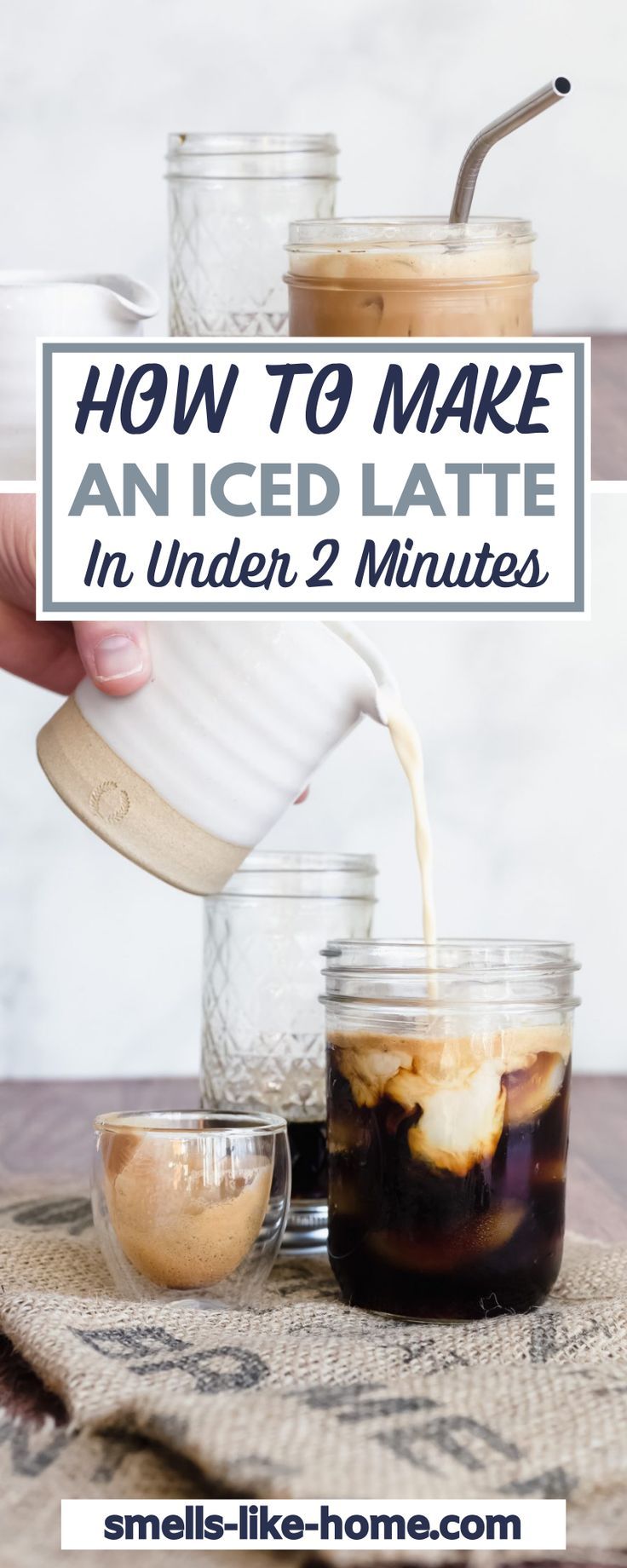 how to make an iced latte in under 2 minutes with simple ingredients and instructions