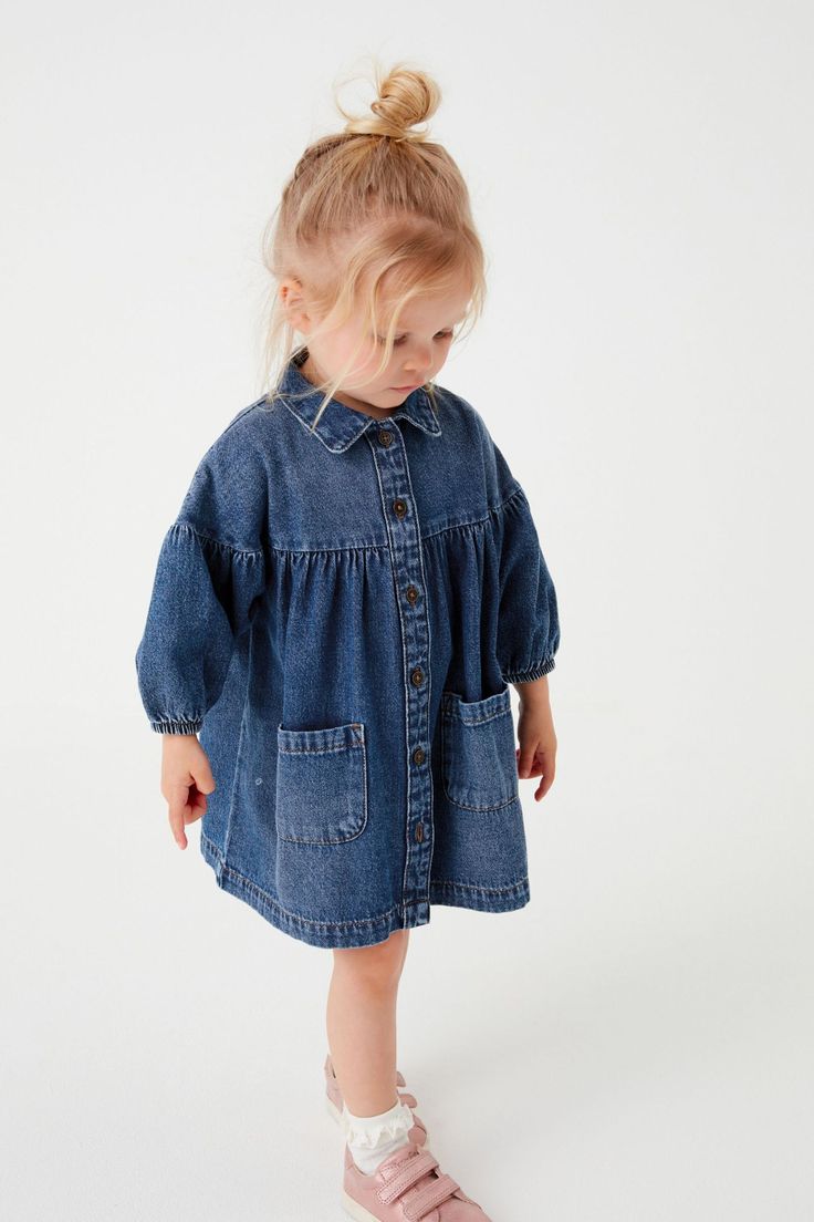 Buy Soft Orange Cotton Shirt Dress (3mths-8yrs) from the Next UK online shop Baby Mode, Girls Dress Outfits, Cotton Shirt Dress, Kids Denim, Denim Cotton, Baby Outfits, Fashion Kids