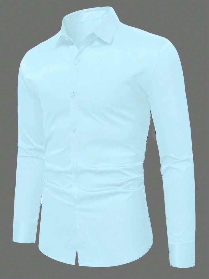 Teen Boy Basic Solid Color Long Sleeve Shirt, Spring Autumn Mint Blue Elegant  Long Sleeve Woven Fabric Plain Shirt Non-Stretch  Teen Boys Clothing, size features are:Bust: ,Length: ,Sleeve Length: Blue Long Sleeve T-shirt For School, White Longsleeves For Men, Casual Long Sleeve Light Blue T-shirt, Girls Long Sleeve Shirt, Shirts For Teens Boys, Boys Long Sleeve Shirts, Teen Boy Outfits, Mint Blue, Blue Long Sleeve