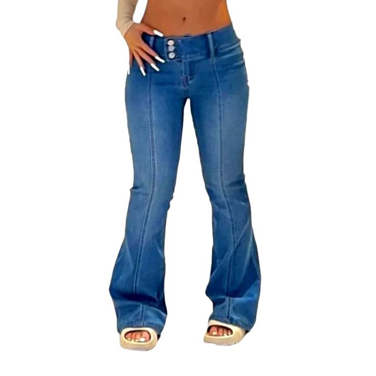 Introducing the 2023 Summer Collection's street-style jeans for women ââ‚?the perfect blend of contemporary fashion. nostalgic grunge. and refined sophistication! These jeans boast a distinctive double waistline and low-waist cut. paired with front seams and a light-wash finish for a timeless bootcut look. Plus. with a zipper and button closure. they offer both functionality and style.Why They're Your Next Summer Staple Grunge Galore: Inspired by the iconic '90s grunge movement. these jeans exud Iconic 90s, Jeans Street Style, Low Waist Jeans, Light Jeans, Jeans Skirt, Cute Pants, Closet Goals, Skirt For Women, Streetwear Style