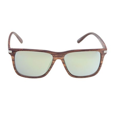 Ready to embrace the sun, this pair of men's sunglasses from Arizona is expertly made from lightweight brown wood-like square plastic frames and yellow-tone lenses for a bold, confident look.Features: Non-PolarizedShape: SquareBase Material: 100% PlasticCare: Wipe CleanCountry of Origin: Imported Brown Rectangular Aviator Sunglasses With Polarized Lenses, Brown Rectangular Sunglasses With Mirrored Lenses, Brown Anti-reflective Rectangular Sunglasses, Brown Rectangular Sunglasses For Outdoor, Brown Square Frame Sunglasses For Outdoor, Sunglasses Yellow, Yellow Tone, Yellow Tones, Men's Sunglasses