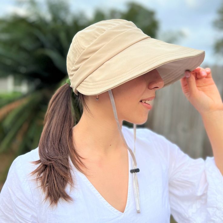 FREE Standard U.S Shipping on all orders over $35 💕 This Wide brim ponytail sun hat for women is made of breathable polycotton fabric, lightweight and comfortable to wear. Foldable beach summer hat: packable will fit your handbag or backpack when not in use, so you can bring this cap everywhere with you. Comes with removable chin strap for windy days. Can be used at a variety of outdoor activities: hiking, tennis, running, golf, travel, kayaking hat. This large brim hat will make nice shade for Cheap Green Casual Sun Hat, Lightweight Adjustable Sun Hat For Outdoor, Adjustable Breathable Bucket Hat For Travel, Adjustable Breathable Travel Bucket Hat, Adjustable Upf 50+ Sun Hat For Outdoor, Lightweight Summer Sun Hat For Outdoor Activities, Adjustable Breathable Wide Brim Sun Hat, Outdoor Sun Hat With Upf 50+ Protection, Outdoor Sun Hat With Upf 50+