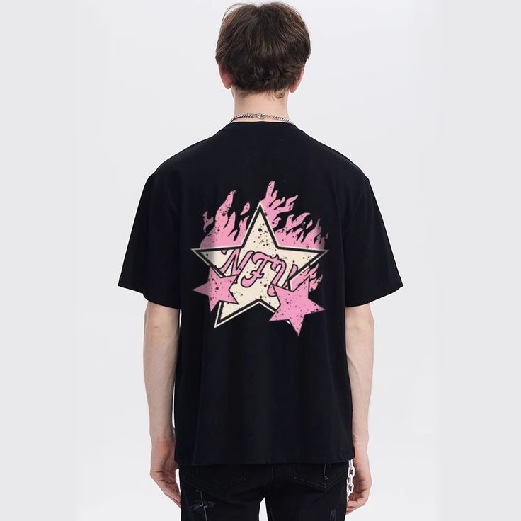 🔥🔥BUY 2 GET 20% OFF | AUTO DISCOUNT ON CHECKOUT🔥🔥 Add a pop of style to your wardrobe with this High Street Pink Star Flame T-Shirt. The t-shirt features a fun, vibrant design with a colorful flame pattern and a stylish star embellishment. Crafted from durable cotton for long-lasting comfort. Features: -100% Cotton -Crew Neckline -Flame Star Graphic -Regular fit -High Street style Flame Pattern, Star Graphic, Free Scarf, Pink Star, Free Socks, Free Bracelet, Star Butterfly, Blue White And Black, Pink Stars