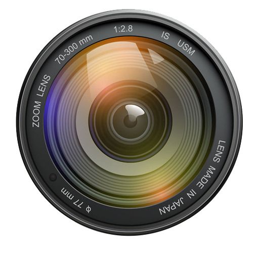 an image of a camera lens on a white background