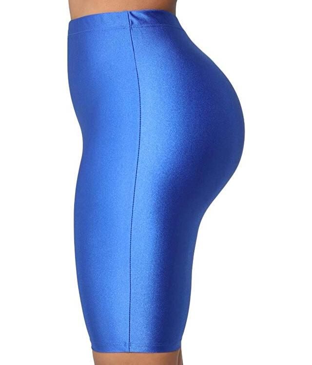 a women's blue skirt with high waist and side zippers on the bottom