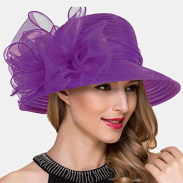 forbusite funny derby hats Purple Wedding Bucket, Bridal Tea Party, Women Church, Derby Dress, Tea Party Wedding, Church Dress, Bridal Tea, Wedding Hat, Church Events