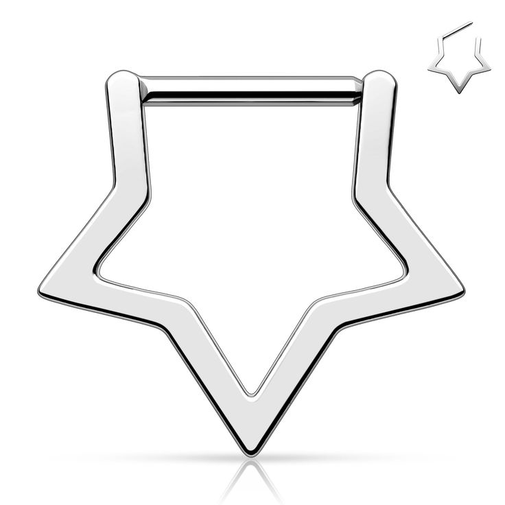 a silver star shaped object on a white background