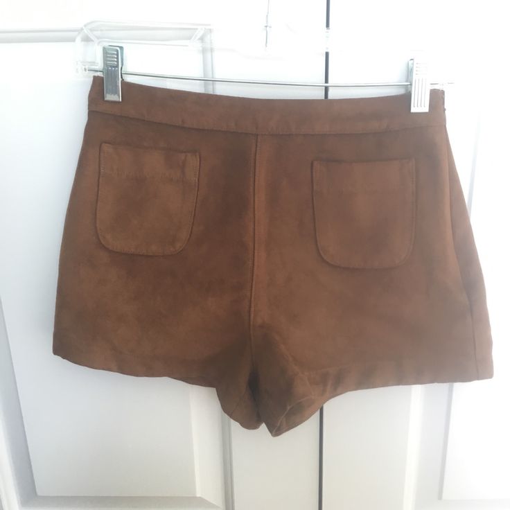 Brown Suede High-Waisted Shorts From Hollister. Never Worn. Tags Still Attached. Excellent Condition. Perfect For A Boho/Western Look. Size 1 (Juniors). Fitted High Waist Shorts With Pockets, High Waist Shorts With Pockets For Fall, High Waist Brown Shorts For Fall, Fall High-waisted Shorts For Day Out, High-waisted Shorts For Fall Day Out, Chic Brown Short Bottoms, Chic Brown Short Length Bottoms, Chic Short Length Brown Bottoms, Trendy Brown Shorts With Short Legs