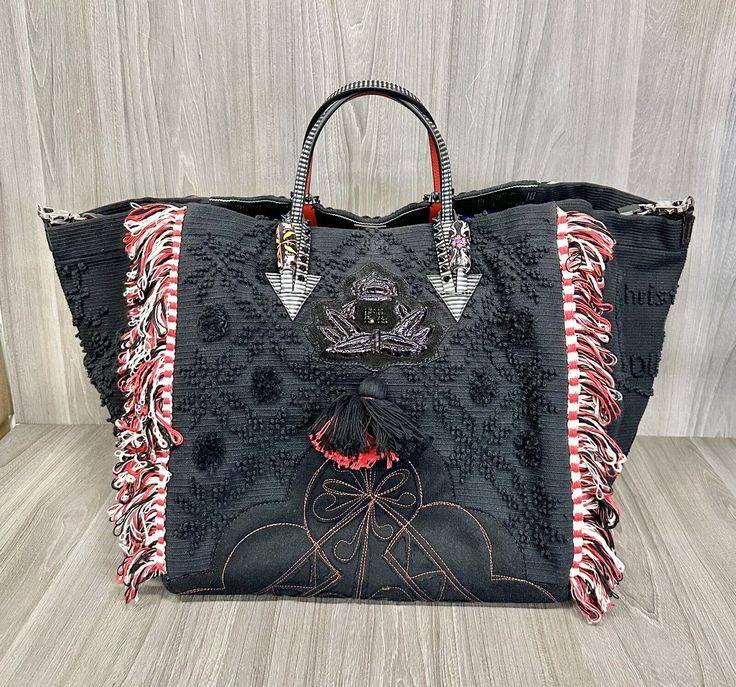 100% Authentic Christian Louboutin3195183 PortugalcabaBlack Fabric Tote Bag Size - 13 x 13 x 12 InchesStrap Drop - 16" inches This Christian Louboutin Bag is New.Never Worn or Used. Comes With Original Box and Booklets.As Seen On The Pictures. You will receive the item 100% as seen on the images below! ITEM COMES EXACTLY AS PICTUREDNO OTHER ITEMS/ACCESSORIES ARE INCLUDED BESIDES THE ONES STATED IN DESCRIPTION AND SHOWN IN PICTURES! Attention!!! As a precautionary measure to prevent fraudulent a Louboutin Bag, Louboutin Bags, Freight Forwarding, Fabric Tote Bag, Tote Bag Size, Fabric Tote Bags, Fabric Tote, Upcycled Denim, Black Fabric