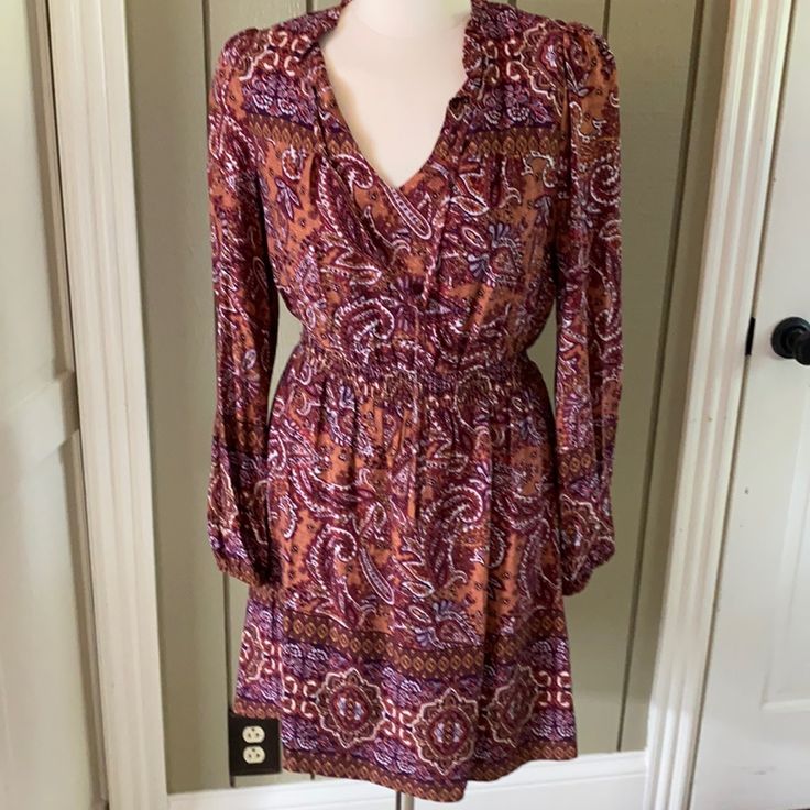 Nwt Smocked Waist, Tie Neck 35” Long 18.5” Bust Casual Long Sleeve Lined Midi Dress, Casual Lined Dresses For Fall, Casual Lined Fall Dresses, Casual Long Sleeve Lined Mini Dress, Casual Long Sleeve Mini Dress With Smocked Back, Cobalt Blue Mini Dress, Navy Blue Summer Dress, Blue Linen Dress, Blue Plaid Dress