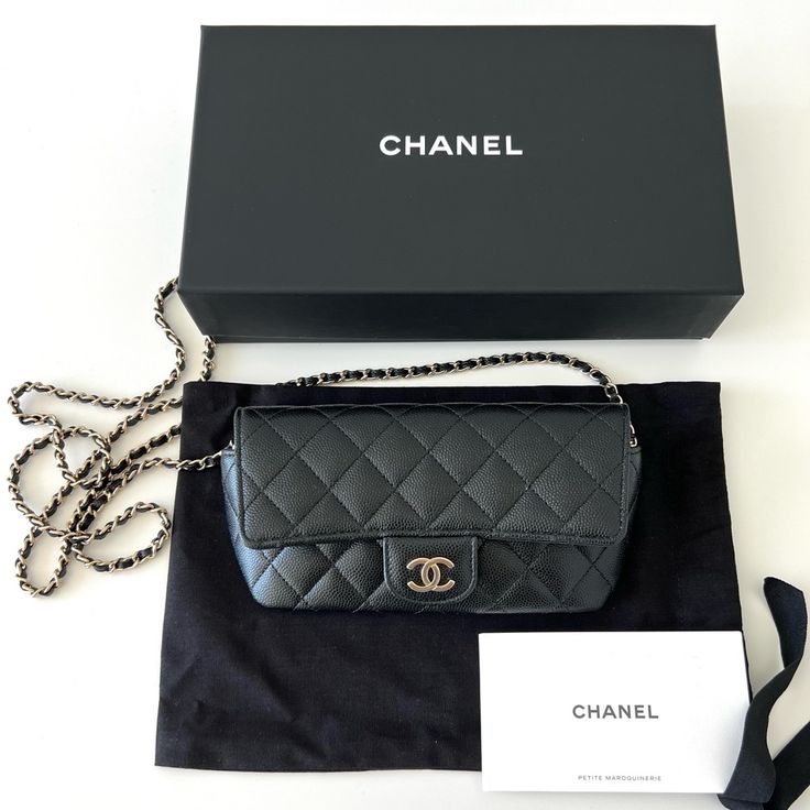 Nwt Chanel Sunglasses Crossbody Bag. Just Purchased Two Weeks Ago! Comes With Original Packaging. A Very Rare Piece To Get A Hold Of. And Definitely A Classic Item To Have In Your Collection! It Can Fit Lipsticks, Lipglosses, A Chanel Card Holder, Credit Cards And Sunglasses! High-end Evening Mobile Phone Bag, High-end Mobile Phone Bag For Evening, Luxury Black Wallet On Chain Shoulder Bag, Luxury Black Mobile Phone Evening Bag, Luxury Travel Evening Bag With Chain Strap, Luxury Black Evening Bag For Mobile Phones, Elegant Wallet On Chain For Formal Use, Luxury Formal Wallet On Chain With Mobile Phone Bag, Elegant Formal Wallet On Chain With Mobile Phone Bag