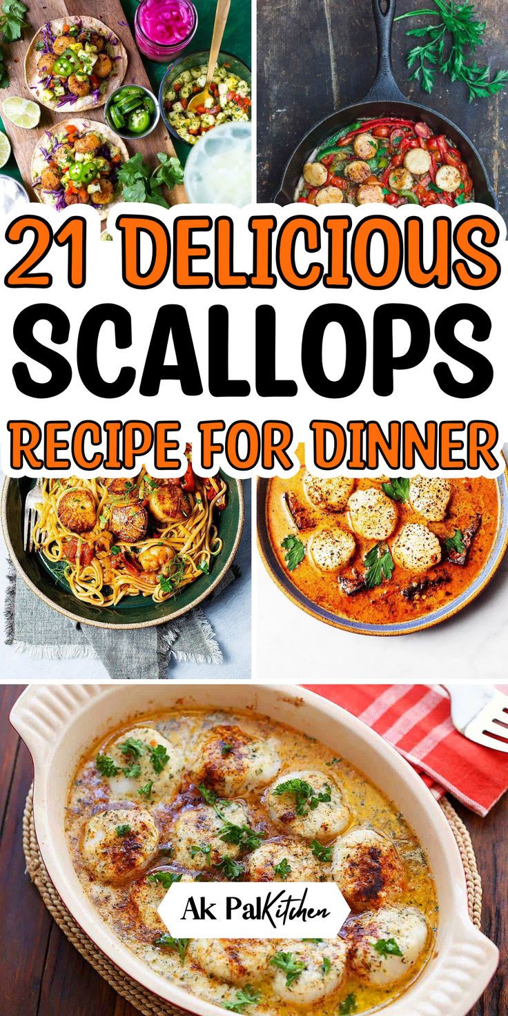 Elevate your dinner with a delectable scallops recipe for dinner. Explore a world of easy and healthy seafood recipes, including nutritious healthy scallops recipes, shrimp and scallops recipes, baked scallops recipes, crispy fried scallops recipes, and perfectly grilled scallops recipes. Savor the delicate flavor of scallops in various preparations, from pan-seared to gourmet seafood meals. Enhance your culinary repertoire with these flavorful and easy dinner recipes. Healthy Scallops, Scallops Dinner Ideas, Creamy Scallops, Scallops Dinner, Grilled Scallops Recipe, Best Scallop Recipe, Garlic Butter Scallops, Bay Scallop Recipes, Scallop Recipes Healthy