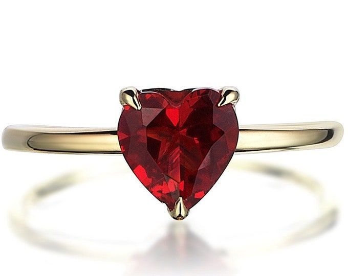 Ruby Ring Ruby Engagement Ring Heart Promise Ring 3 Stone | Etsy Vietnam 14k Gold Heart-shaped Ruby Promise Ring, Elegant Red Heart-shaped Diamond Ring, Luxury Heart Cut Ruby Ring, 14k Gold Heart-shaped Ruby Ring For Promise, Elegant Red Heart Ring In 14k Gold, Elegant Red 14k Gold Heart Ring, Valentine's Day Yellow Gold Diamond Ring With Center Stone, Valentine's Day Ruby Yellow Gold Ring, Heart-shaped Yellow Gold Ruby Wedding Ring