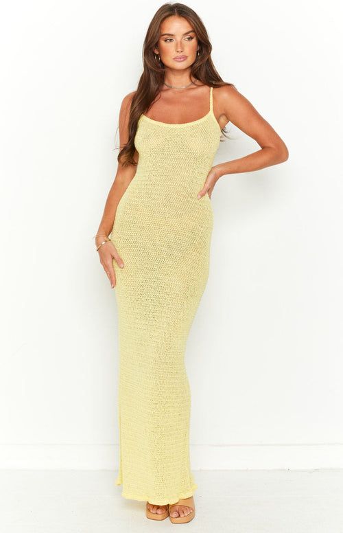 Yellow Midi Dress Look like a breathe of fresh air this Summer in this gorgeous yellow sheer midi dress! The perfect beach cover up after a long day soaking up the sun. Add sandals and sunglasses to complete the look. Sheer Midi Dress, Prom Midi Dress, Yellow Maxi Dress, 60's Dress, Yellow Maxi, Yellow Midi Dress, Beginning Boutique, Strapless Tops, Floral Dress Black