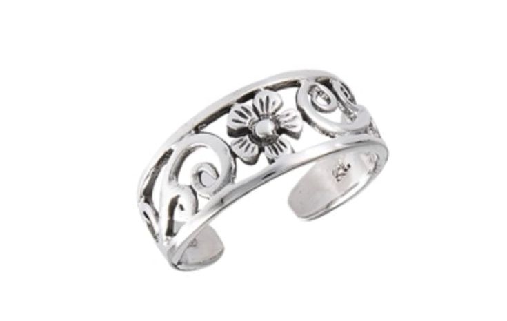 Feel your inner flower child with this floral band. Made with 925 sterling silver. One size, adjustable. 7 mm ( .28 inch). Fits nicely on your three middle toes. Adjustable Nickel-free Toe Rings, Adjustable Sterling Silver Ring For Spring, Adjustable Nickel-free Silver Toe Rings, Silver Flower Toe Ring, Adjustable Silver Toe Ring With Flower Design, Silver Nickel-free Toe Ring With Flower Design, Silver Nickel-free Flower Toe Ring, Toes Ring Silver, Sterling Silver Toe Rings