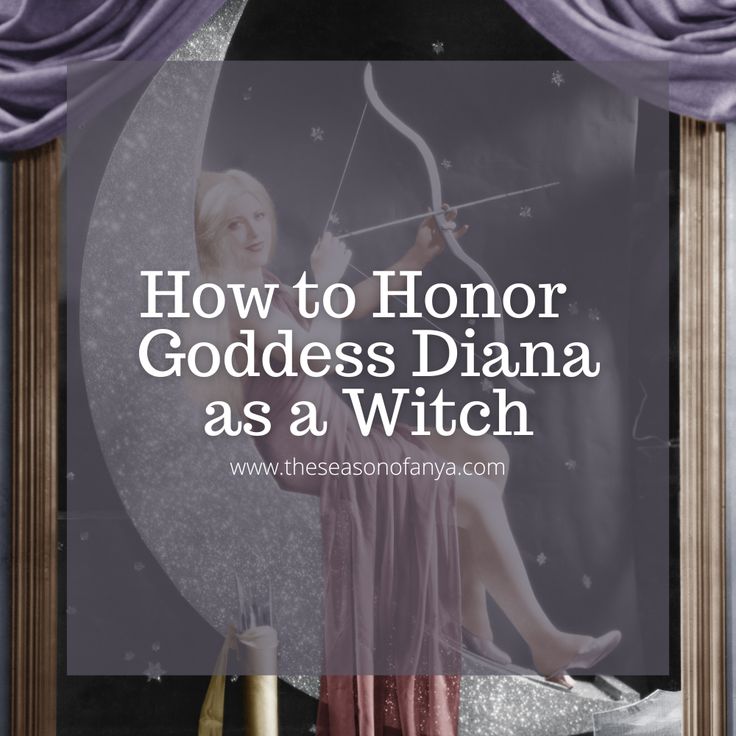 a woman holding a bow and arrow in front of a mirror with the words how to honor goddess dana as a witch