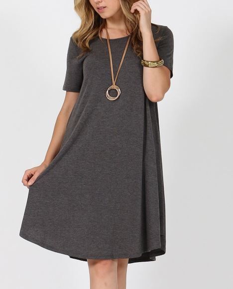 Women's Gray Pocket Dress: S-3XL dress MomMe and More Casual Dress Women, Cozy Fall Outfits, Long Tunic Tops, Soft Dress, Grey Outfit, Dress Short Sleeve, Small Dress, Fall Fashion Outfits, Pocket Dress