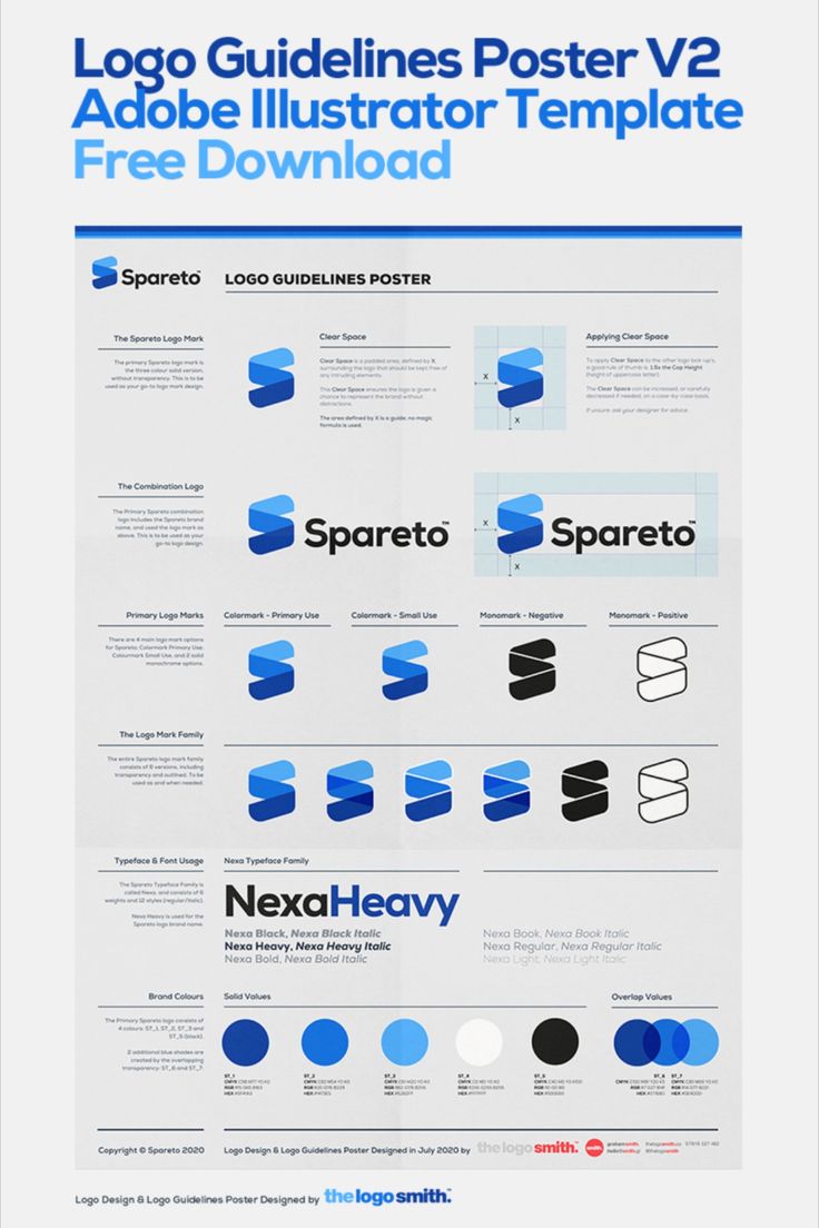 an info sheet with different font and numbers on it, including the logo guidelines poster v2