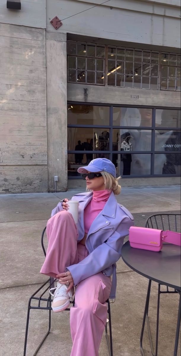 Gen Z Style Aesthetic, Lilac Outfit Aesthetic, Colorful Preppy Outfits, Maximalist Aesthetic Fashion, Pastel Fall Outfits, Classy Colorful Outfits, Colorful Business Casual Outfits, Vibrant Color Outfit, Bright Colorful Outfits