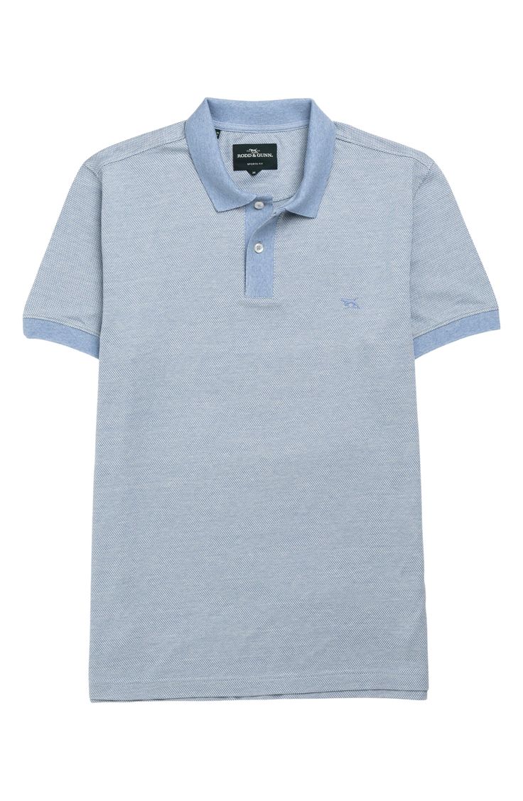 Relaxed and comfortable, this soft cotton polo patterned in tiny geometries makes a great choice for elevating your everyday look. 28 1/2" length (size Medium) Button half placket Spread collar Short sleeves 100% cotton Machine wash, line dry Made in Turkey Spring Cotton Polo Shirt With Collared Neckline, Spring Business Casual Polo Shirt, Cotton Polo Shirt With Spread Collar For Work, Spring Cotton Polo Shirt With Spread Collar, Spring Business Casual Cotton Polo Shirt, Business Casual Cotton Top With Seamless Collar, Blue Cotton Polo Shirt For Business Casual, Fitted Cotton Polo Shirt With Placket, Everyday Fitted Cotton Polo Shirt