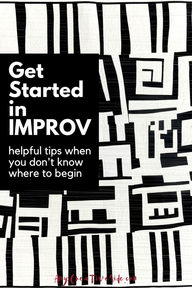 a book cover with black and white squares on the front, text reads get started in improv helpful tips when you don't know where to begin