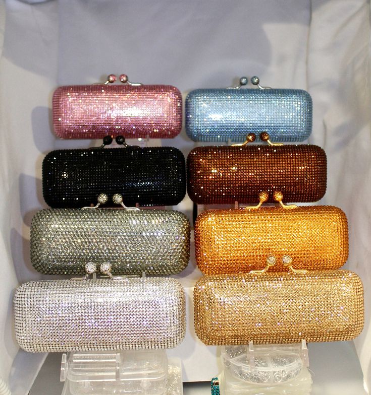 "We use only true, genuine, authentic loose Swarovski Crystals imported from Austria to crystallize our bags and accessories. These are high-end evening purses made with genuine Swarovski Crystals imported from Austria. They are not common rhinestones. Swarovski Crystals have unmatched sparkle and brilliance. They shine like diamonds! Each bag comes with a Certificate of Authenticity and is shipped from the U.S.A.  Due to their delicate nature, they are not returnable. PLEASE familiarize yoursel Crystals Wedding, All Crystals, Crystal Purse, Bridal Purse, Everyday Purse, Crystal Bags, Topaz Color, Handbag Heaven, Evening Purse