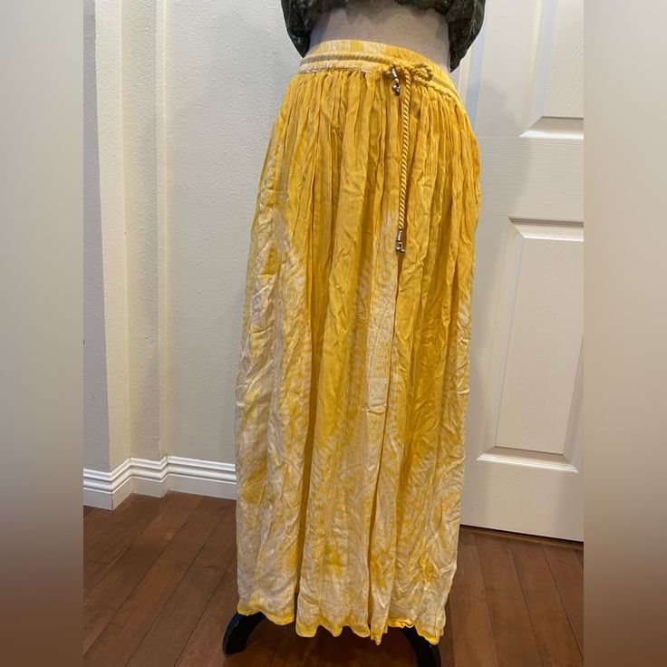 Philosophy Boho Rayon Tie Dye Long Skirt, Large, Sunglow Yellow With White Sunglow Yellow/ White Model No 3170152 100% Rayon Size Large Comfort For Elastic Waist Yellow Bohemian Maxi Skirt For Vacation, Yellow Bohemian Lined Maxi Skirt, Yellow Bohemian Maxi Skirt Lined, Bohemian Yellow Lined Maxi Skirt, Yellow Long Skirt For Festival, Yellow Summer Maxi Skirt With Elastic Waistband, Yellow Bohemian Bottoms For Vacation, Yellow Bohemian Maxi Skirt For Summer, Yellow Bohemian Skirt For Summer