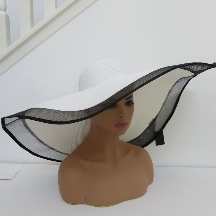 New Without Tags Oversized Beach Hat For Woman, Large Wide Brim Sun Hats Floppy Hat Packable Uv Protection Summer Hats For Ladies Color White / Black Similar Straw Material, Soft Comfortable, Breathable Design. One Size 66% Paper 34% Polyester Brim 9.5" Inches Questions? Leave A Comment Below! Large Brim Hats For Women, Large Hats For Women, Malena Outfits, Big Hats For Women, Fancy Hats Classy, Big Hat Outfit, Big Beach Hat, Oversized Beach Hat, White Fedora Hat