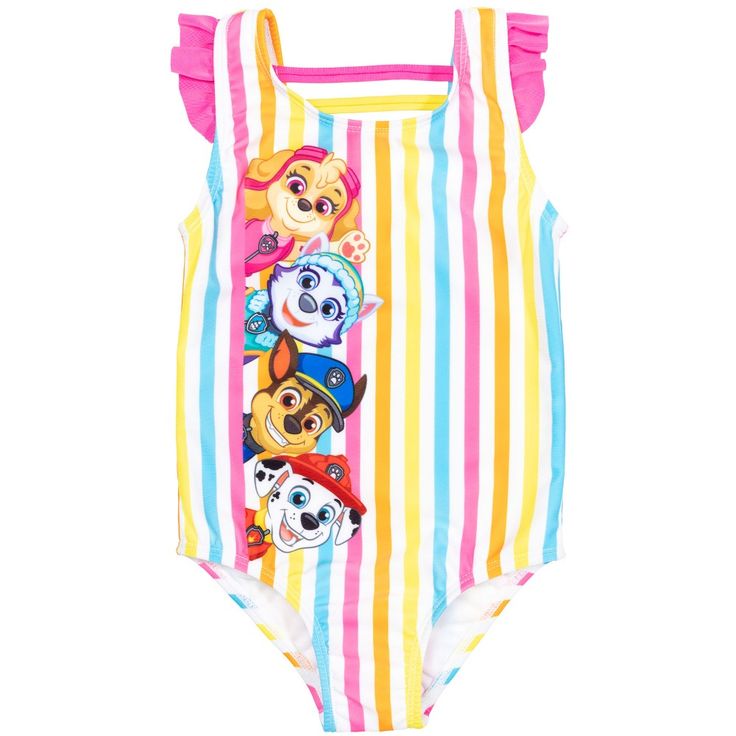 Get ready for a fun adventure in this adorable Paw Patrol One-Piece Bathing Suit & Short Sleeve Rash Guard Swim Shirt & Tankini Top Swimsuit & Swim Bikini Bottom & Skort! Join Marshall, Chase, Rubble, Skye, Rocky, Zuma, Everest, and the rest of the rescue pups as they help solve problems around Adventure Bay with their pal Ryder. Always ready to help a friend, these mighty pups need your little helper’s assistance to complete their mission, save the day, and bring a smile to the faces of those a Paw Patrol Marshall, Paw Patrol Girl, Bathing Suit Shorts, Marshall Paw Patrol, Paw Patrol Nickelodeon, Printed Tankini, Tankini Swimsuit Top, Swimwear Sets, Swim Shirts