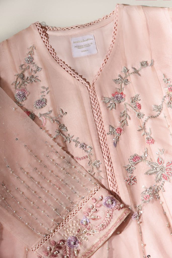 Abrisham Blush Silver Anarkali Kurta For Wedding, Pink Hand Embellished Organza Anarkali Set, Elegant Wedding Anarkali Set With Pearl Embroidery, Elegant Peach Kurta With Resham Embroidery, Peach Sharara With Dabka Work For Weddings, Embellished Pink Georgette Kurta, Pink Embellished Georgette Kurta, Elegant Peach Anarkali Set For Festive Occasions, Elegant Peach Kurta With Dupatta