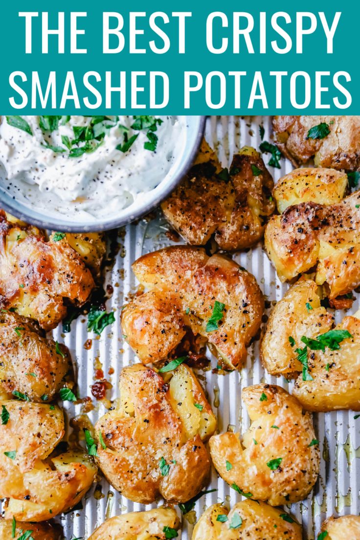 the best crispy smashed potatoes with ranch dressing