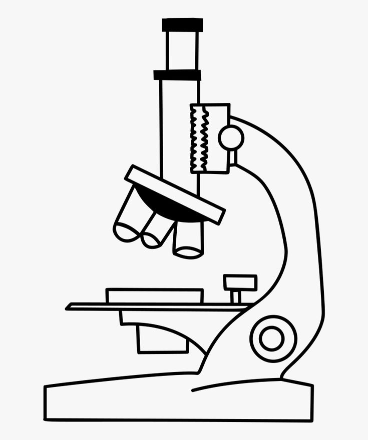 a black and white drawing of a microscope