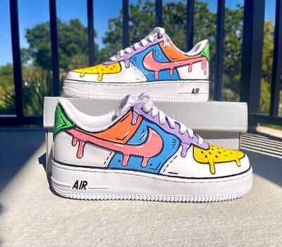 ad eBay - Nike Air Force 1 Custom Hand Painted Shoes Cartoon Drip Colorful Sneakers Art - Buy Now, click the link (eBay) Παπούτσια Nike Free, Wallpaper Nike, Buty Marki Nike, Painted Shoes Diy, Custom Sneakers Diy, Nike Air Force 1 Custom, Boty Nike, Skor Sneakers, Custom Painted Shoes