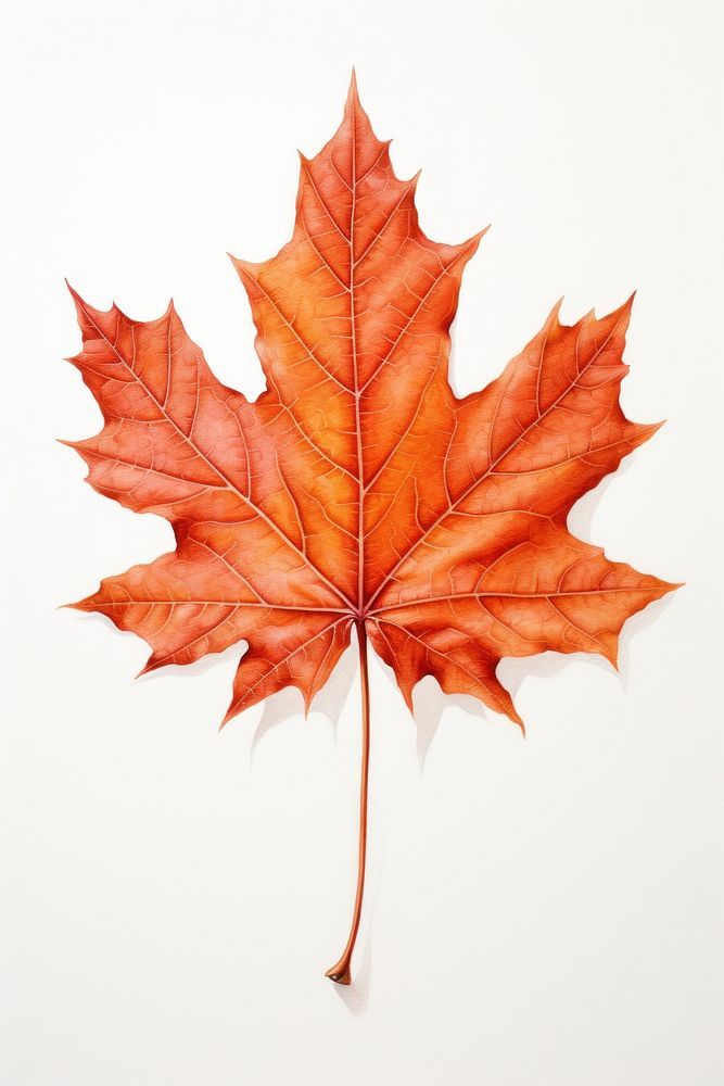 an orange maple leaf on a white background