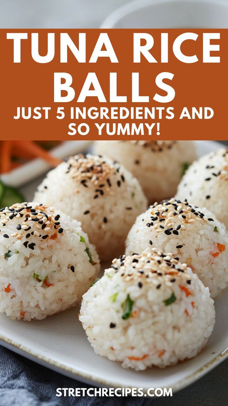 some rice balls are sitting on a plate