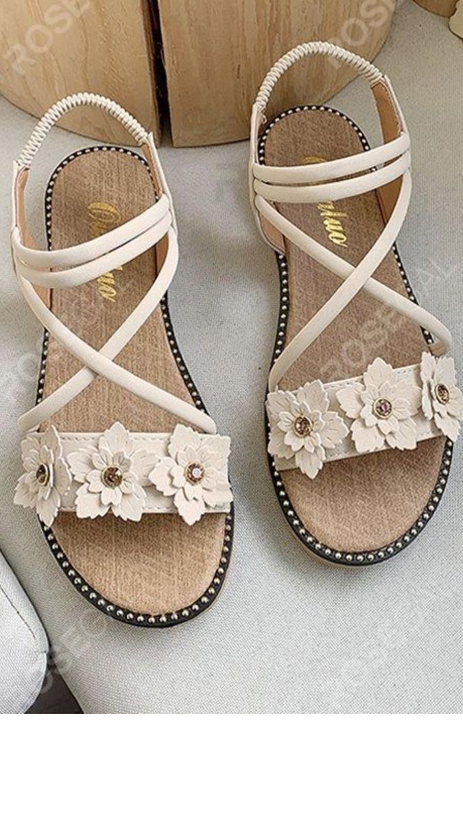 Brown Heeled Sandals, Strap Sandals Flat, Ankle Strap Sandals Flat, Floral Heels, Sandals Flat, Ankle Strap Flats, Cute Sandals, Cheap Shoes, Sandals For Women