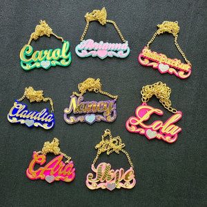 Acrylic Laser Cut, Necklaces Women, Laser Cut Jewelry, Name Necklaces, Christmas Necklace, Nameplate Necklace, Custom Charms, Custom Name Necklace, Letter Pendants