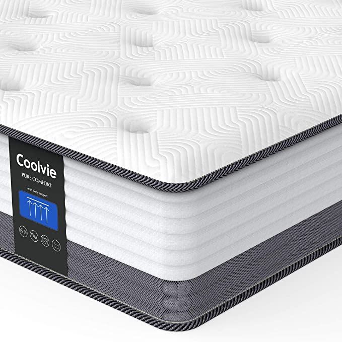 the coolline mattress is shown with no sheets on it