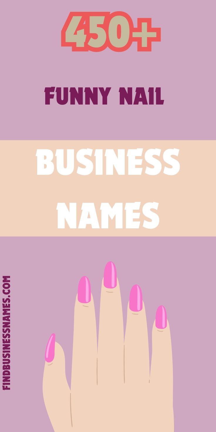 a pink nail polish is shown with the words, funny nail business names for women