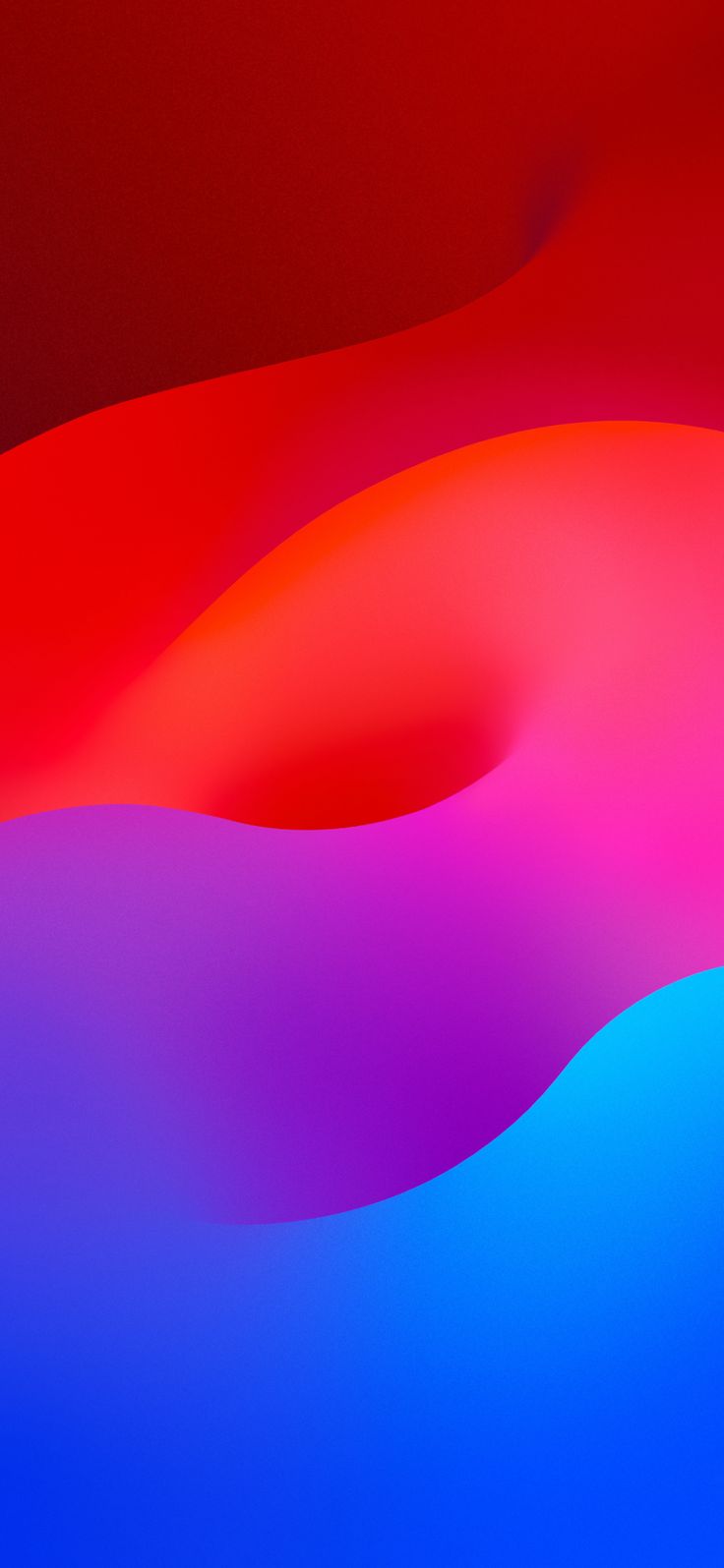 an abstract background with red, blue and pink waves in the foreground is shown