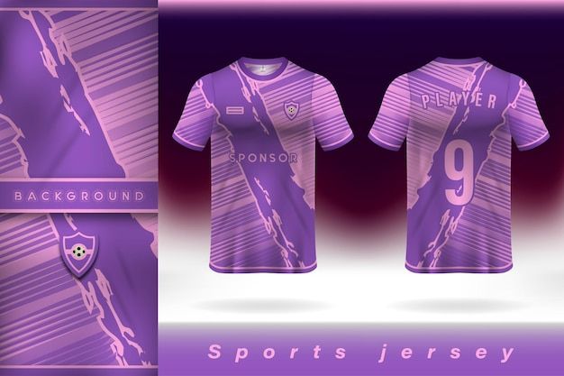 the purple soccer jersey is designed to match the team's uniform