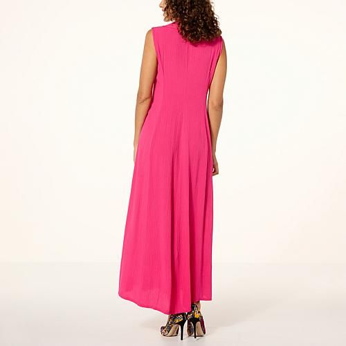 Nina Leonard Collared V-Neck Maxi Dress Create your own signature style with this fashionable, functional maxi dress that complements your figure. Versatile Fitted Spring Maxi Dress, Long Summer Maxi Dress For Work, Summer Workwear Long Maxi Dress, Summer Workwear Maxi Dress, Linen Maxi Dress For Work, Chic Maxi Dress For Spring, Versatile Spring Maxi Dress, Versatile Solid Color Maxi Dress For Summer, Spring V-neck Maxi Dress For Work