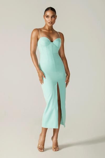 Dasha Modern Dress-Silver – Alieva Light Teal Dress, Dupioni Silk Dress, Dupioni Silk Fabric, Sky Blue Dress, Tailored Skirt, 파티 드레스, Backless Prom Dresses, Teal Dress, Gold Shoes