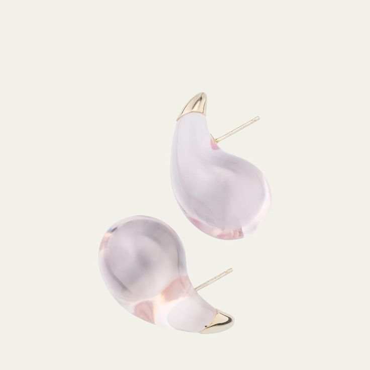 Bottega Veneta earrings Sterling silver hardware Resin drops For pierced ears Made in Italy Evening Drop Earrings With Polished Finish, Single White Gold Drop Earring, Formal Drop Shape Single Earring, Modern Briolette Earrings For Formal Occasions, Evening Teardrop Earrings With Polished Finish, Teardrop Earrings With Polished Finish For Evenings, Modern Pink Earrings For Formal Occasions, Modern Formal Briolette Earrings, Luxury Single Teardrop Earring