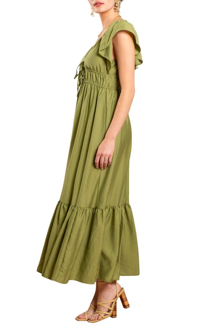 Easily transition from the farmers' market to weekend brunch in this maxi dress styled with shirring. 52 1/2" length Slips on over head Sweetheart neck Short sleeves Lined 70% rayon, 20% nylon, 10% polyester Hand wash, dry flat Imported Solid Ruched Sundress Maxi Dress, Empire Waist Maxi Dress With Smocked Back For Brunch, Casual Flowy Empire Waist Maxi Dress, Flowy Empire Waist Maxi Dress For Brunch, Spring Rayon Maxi Dress With Smocked Back, Ruched Sundress Maxi Dress For Daywear, Spring Flowy Ruched Maxi Dress, Ruched Sundress Maxi For Daywear, Flowy Ruched Maxi Dress For Spring