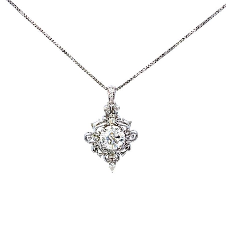 There Is No Other Moissanite Cut Like This Other Than The 2 Necklaces I Have Made. It Is A Special Cut That Is Made To Look Like A Flower. I Designed These Necklaces To Accentuate The Stone's Unique Cut. Center Stone Is Highest Quality (D, Vvs1 Clarity) 2ct Moissanite In This Unique And Beautiful Cut. Solid Sterling Silver With Rhodium Platinum Over It. *I Can Do In 14k Gold Or Solid Platinum Upon Request. Pick The One You Want At Checkout. I Can Custom Make Any Piece Of Jewelry. Custom Orders T Exquisite White Diamond Necklace With Single Cut Diamonds, Elegant White Moissanite Diamond Necklace, White Diamond Pendant Necklace With Rose Cut, Classic Wedding Solitaire Necklace With Rose Cut Diamonds, Elegant White Necklace With Rose Cut Diamonds, Timeless White Diamond Necklace For Wedding, Elegant Diamond White Necklace With White Topaz, Elegant White Topaz Necklace In Diamond White, Elegant Diamond White Solitaire Necklace With Rose Cut Diamonds