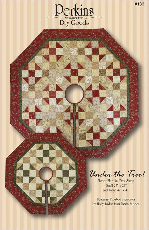 Under the Tree Quilt Pattern by Perkins Dry Goods Christmas Tree Skirt Patterns, Mini Christmas Tree Skirt, Small Tree Skirt, Quilts Christmas, Tree Quilt Pattern, Christmas Tree Skirts Patterns, Tree Skirt Pattern, Bed Runners, Xmas Tree Skirts