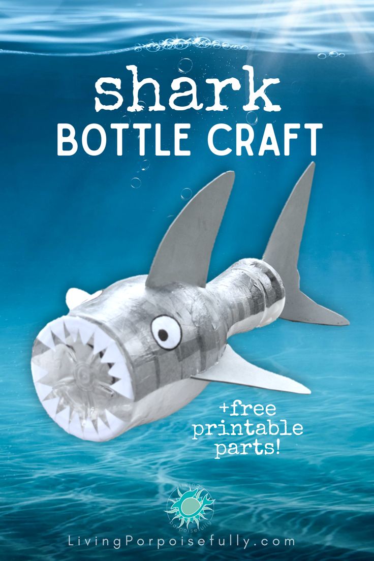 the shark bottle craft is made out of paper