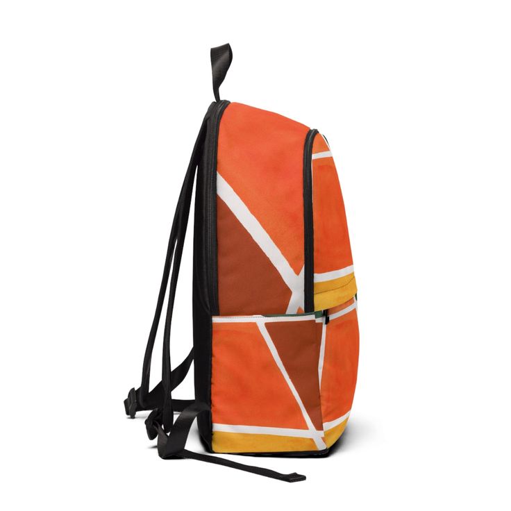 Fashion Backpack Waterproof Orange Green Boho Pattern . This fashion-forward backpack is crafted with trendy canvas and is designed to exude urban chic seamless style and functionality. Whether you're exploring the city streets, going to school, the gym, or jet-setting across the globe, this backpack caters to your every need with its sophisticated design and versatile features. From trendy accented style to modern minimalist touches, each this bag reflects impeccable craftsmanship and timeless appeal. This backpack offers something for every personality and occasion. Embrace the art of fashion with this must-have backpack bag that effortlessly combines practicality with high-end style. Made of 15.5 oz. Soft Nylon Lightweight and waterproof Adjustable shoulder straps Perfect for school, wo Modern Canvas Backpack With Adjustable Strap, Sporty Summer Backpack, Functional Orange Backpack For Travel, Functional Orange Travel Backpack, Sporty Rectangular Backpack For Everyday Use, Sporty Backpack For Summer, Sporty Rectangular Everyday Backpack, Sporty Everyday Rectangular Backpack, Sporty Standard Backpack For Summer