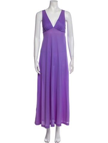 Vintage - Unbranded Evening GownVintageFrom the 1970's CollectionPurpleSleeveless with Plunge Neckline 1970s Style Summer Evening Maxi Dress, 1970s Style Maxi Dress For Summer Evening, Purple Sleeveless Evening Maxi Dress, Sleeveless Purple Maxi Dress For Evening, Purple Halter Neck Maxi Dress For Evening, Retro Sleeveless Maxi Dress For Evening, Retro Purple Sleeveless Dress, Purple Retro Sleeveless Dress, Sassy Dress